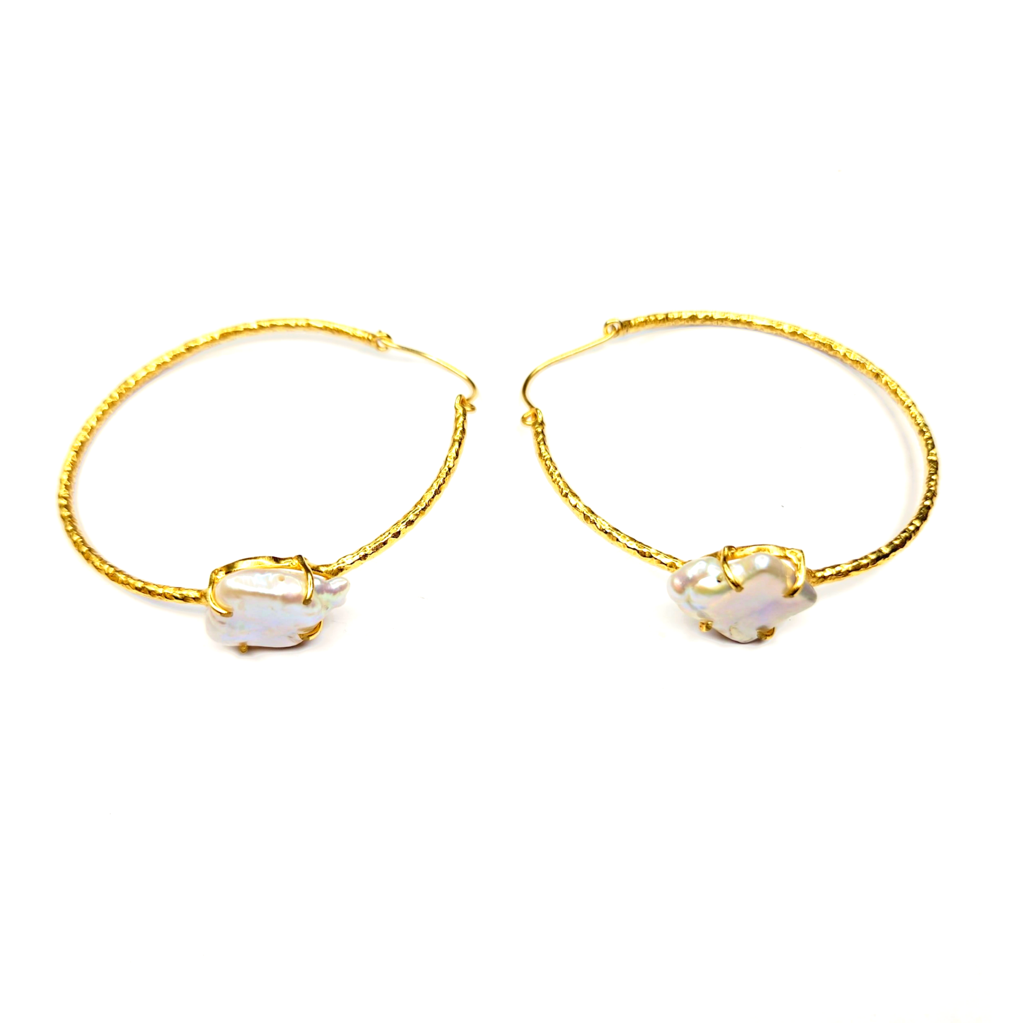 BAROQUE PEARL MOON HOOPS thumbnail 3
